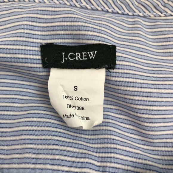 J. Crew Top Blue White Striped - Small 3/4 sleeve - Picture 5 of 7